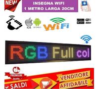 INSEGNA RGB WI-FI LUMINOSA MULTI COLORE SCORREVOLE LED PROGRAMMABILE PANNELLO