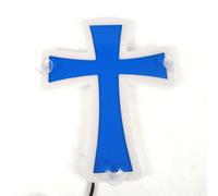 Insegna Simbolo Croce Interno 24V LED 3D con Illuminazione Blu Specchio...