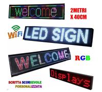 INSEGNA TABELLA LUMINOSA LED WIFI PERSONALIZZATA SCORREVOLE RGB FULL 2METRI x 40 [EEK: A+]
