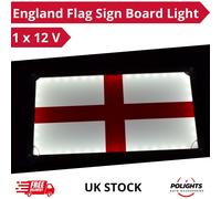 Insegna targa interna luce NEON bandiera Inghilterra 12V bianca e rossa 310 x...