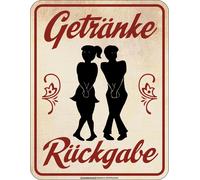 Insegna Wc Getränke-rückgabe - Lustige Aforismi Blech-Schilder Klo-Schild