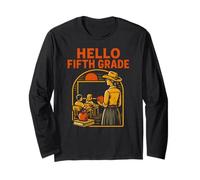 Insegnante Ciao Quinto Grado Carino Donna Primo Giorno Maglia a Manica