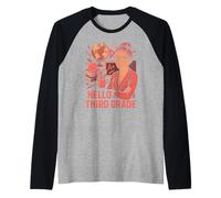 Insegnante Ciao Terzo Grado Carino Donna Primo Giorno Maglia con Maniche Raglan