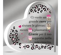 Insegnante Cuore Targhe e Cartelli Decorativi Festa Maestro Regali Donne Compleanno Maestra Apprezzare Regalo Segno Laurea Grazie Souvenir Professoressa Natale Pensionamento Leopardo Stampa Ricordi