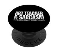 Insegnante d'arte e sarcasmo Uomini Donne Divertente Insegnante di Arte PopSockets PopGrip Adesivo