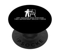 Insegnante d'arte e sarcasmo Uomini Donne Divertente Insegnante di Arte PopSockets PopGrip Adesivo