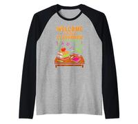 Insegnante del Primo Giorno Benvenuto nella Nostra Classe Cute Womens ABCD Maglia con Maniche Raglan