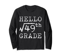 Insegnante di Matematica Hello Square Root of 49th 7th Grade Divertente Maglia a Manica