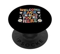 Insegnante di ritorno a scuola Bentornato Sono contento che tu sia qui PopSockets PopGrip Adesivo