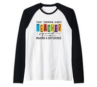 Insegnante di Ritorno a Scuola - Oggi Domani Sempre Squadra Insegnante Maglia con Maniche Raglan