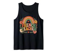 Insegnante Francese Retro Rainbow Language Educator Design Canotta