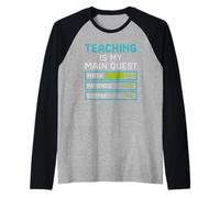 Insegnante Livello-Up Il Mio Soggetto è Un Giocatore di Avventura Maglia con Maniche Raglan