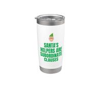 Insegnante Natale divertente, Babbo Natale Helpers subordinate clausole Bicchiere termico in acciaio inox doppia parete