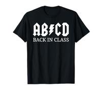 Insegnante Ritorno a Scuola Rockin Roll ABCD Back in Class Maglietta