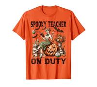 Insegnante Spettrale in Dovere Halloween Vintage per Gli Insegnanti Maglietta