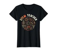 Insegnante STEM - Scienza, Tech, Ingegneria e Educazione Matematica Maglietta con Stampa Grafica Economica, Donna, Nero, L