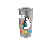 Insegnante studente pinguino carino torna a scuola benvenuto Bicchiere termico in acciaio inox doppia parete