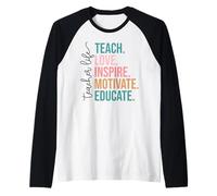 Insegnante Vita, insegnare Amore Ispirare, apprezzamento Insegnante Maglia con Maniche Raglan