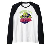 Insegnanti Amano Il Cervello Halloween Scuola Insegnante Meme Divertente Maglia con Maniche Raglan