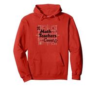 Insegnanti di Matematica conteggio: Regalo di apprezzamento degli educatori Felpa con Cappuccio, Unisex per Adulti, Rosso, M