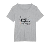 Insegnanti di Matematica conteggio: Regalo di apprezzamento degli educatori Maglietta, Donna Plus-Size, Grigio Melange, 1X