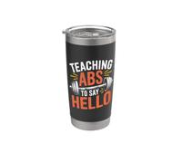 Insegnare Abs To Say Hello Funny Personal Trainer Bicchiere termico in acciaio inox doppia parete