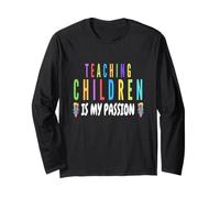 Insegnare ai Bambini è la mia Passione Insegnante Studenti Uomini Donne Maglia a Manica