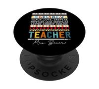 Insegnare amore ispirare insegnante - carino colorato ritorno a scuola PopSockets PopGrip Adesivo
