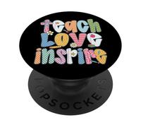 Insegnare amore ispirare insegnante - carino colorato ritorno a scuola PopSockets PopGrip Adesivo