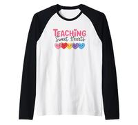 Insegnare con Emozioni sentite Amore Cuori Maglia con Maniche Raglan