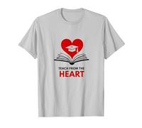 Insegnare dal Cuore Insegnante ispiratore, Insegnante Maglietta, Uomo, Argento, L