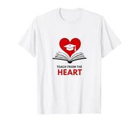 Insegnare dal Cuore Insegnante ispiratore, Insegnante Maglietta, Uomo, Bianco, L