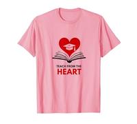 Insegnare dal Cuore Insegnante ispiratore, Insegnante Maglietta, Uomo, Rosa, L