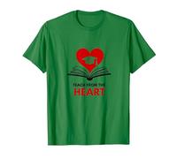 Insegnare dal Cuore Insegnante ispiratore, Insegnante Maglietta, Uomo, Verde Mela, L