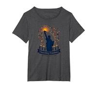 Insegnare la libertà Uno Sparkler alla Volta Maglietta, Donna Plus-Size, Grigio Scuro, 1X