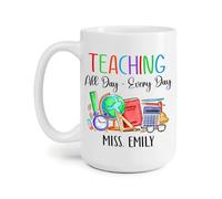 Insegnare Tutto Il Giorno, Tutti I Giorni Tazze Di Caffè Durevole Tazza Colazione Divertenti Tazza Mug Regali Novità Per Fidanziati Ragazze Colleghi 330Ml