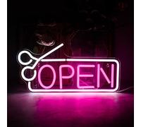 Insegne al neon aperte per la decorazione della parete Insegna a LED bianca rosa con luce al neon alimentata tramite USB con interruttore per bar Salon Store Hotel Shop Club Home Decor