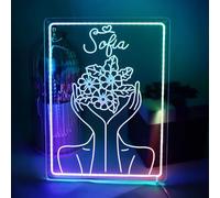 Insegne al neon personalizzate per la decorazione della parete, segno di luce al neon a LED per camera da letto, luminosità regolabile 3D intagliato minimalista astratto donna arte da parete regali
