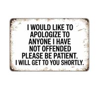 Insegne In Metallo Apology Message I Would Like To Apologize Sarcastic Cartelli Divertente Addobbi Per Grotta Ufficio Casa 20X30Cm