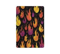 Insegne in metallo con fiamme gialle, decorazioni artistiche da parete per bar, pub, club, caffetteria, fattoria, bianco, 30 x 20 cm