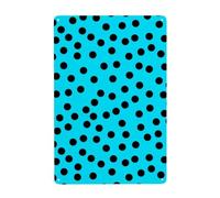 Insegne in metallo con motivo a pois ciano e nero, decorazione artistica da parete per bagno, WC, fattoria, toilette, cortile, 20 x 30 cm