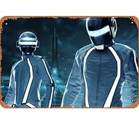 Insegne in metallo con musica vintage Daft Punk Tron Music Electro DJ poster celebrità e musicisti decorazione da parete retrò targa in latta - 20,3 x 30,5 cm
