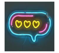 Insegne Luminose Bolla Con Triplo Cuore Insegna Al Neon Decorazione Da Parete Lampade Estetiche Per Camera Da Letto, Matrimonio Compleanno Festa 28.5cmх20.3cm