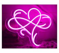 Insegne Luminose Decorazione Da Parete Con Insegna Al Neon A Forma Di Cuore, Decorazione Per Camera Da Letto, Per Casa, Matrimonio, Soggiorno, Festa 24.8x30cm
