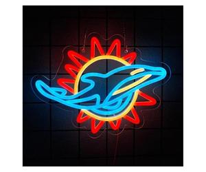 Insegne Luminose Insegna Al Neon A Forma Di Balena A Forma Di Fiore Di Sole A Dimmerabile Per Camera Da Letto Bar Club Ufficio Casa Decorazione Da Parete 32.5cmx24.5cm