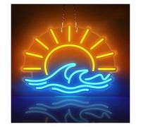 Insegne Luminose Insegna Al Neon Al Tramonto, Decorazione Per Stanza Con Alba Sul Mare, Neon Per Feste A Casa, Tema Hotel(40X30cm)