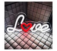 Insegne Luminose Insegna Al Neon Love, Lampade A A Forma Di Cuore Rosso Con Interruttore Per Matrimonio, Casa, Bar, Club, Decorazione Da Parete Artistica 13.5cmх28.5cm