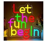 Insegne Luminose Let The Fun Begin Insegna Al Neon USB Led Light Per Bar Home Sala Giochi Matrimonio Festa Di Fidanzamento Decorazione Camera Da Letto 30X26.8cm