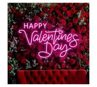 Insegne Luminose Luce LED Dimmerabile Per Insegna Al Neon Happy Valentine's Day Per Feste, Matrimoni, Bar, Negozi, Hotel Decorazioni Da Parete Lampada USB 44cmx26cm