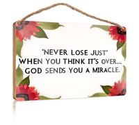 Insegne per cucina Never Lose Just When You Think It's Over... God Sends You A Miracle. Divertente decorazione per camera da letto retrò (15 x 28 cm)